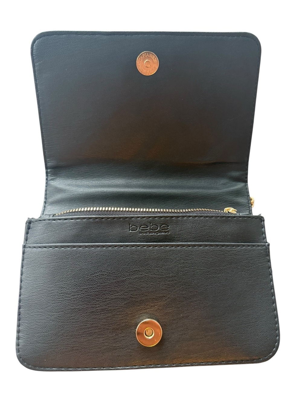 bebe Black Quilted Chain Crossbody Bag Gold Hardware - Picture 5 of 6